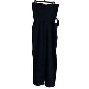 CIDER Navy Blue Strapless Wide Leg Jumpsuit Women's Size S